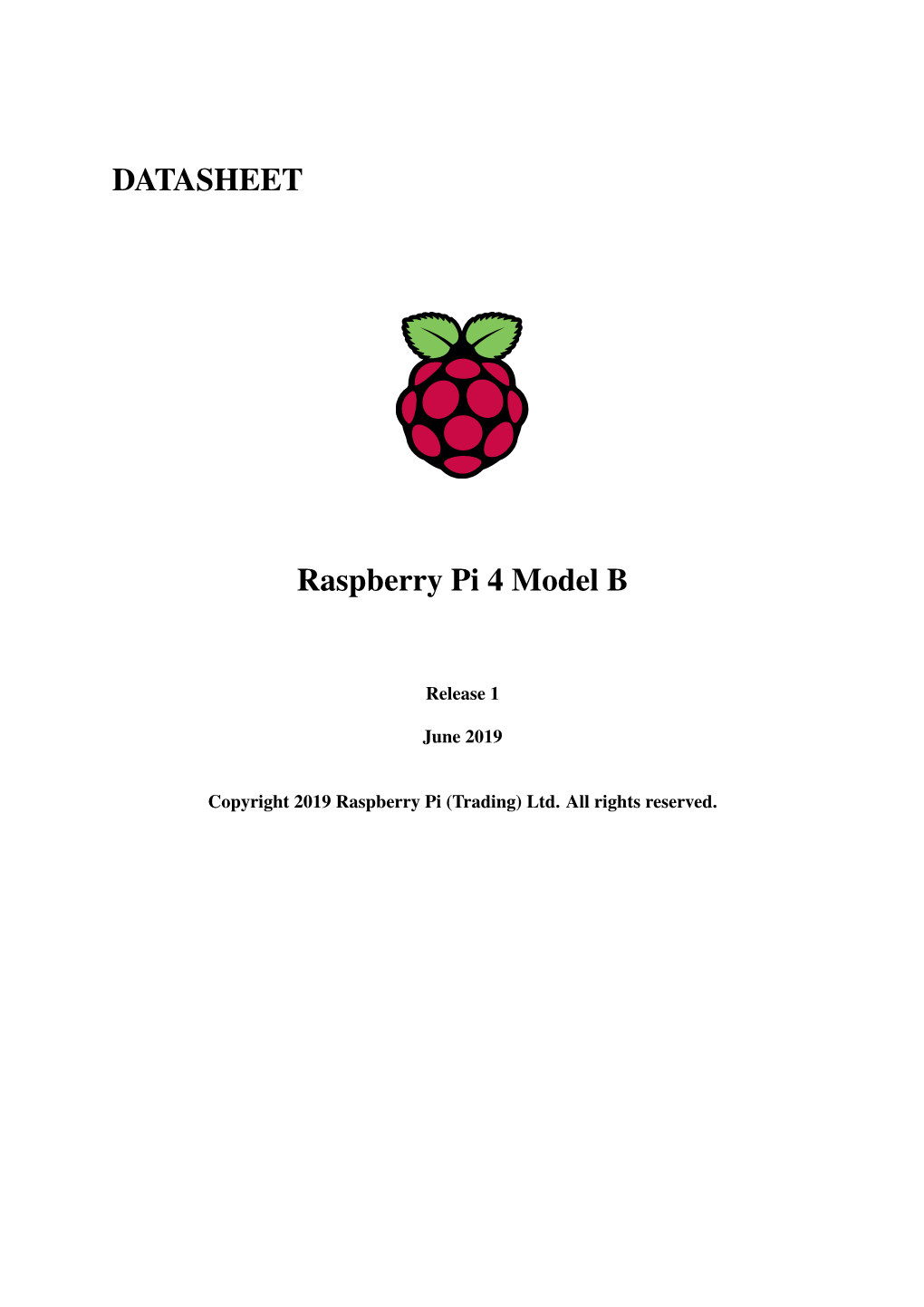 DATASHEET Raspberry Pi 4 Model B