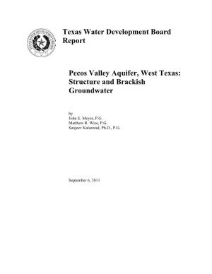 Aquifers of West Texas: Texas Water Development Board, Report 373, 103 P