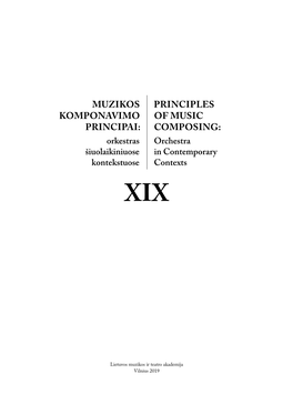 Principles of Music Composing: Muzikos Komponavimo Principai