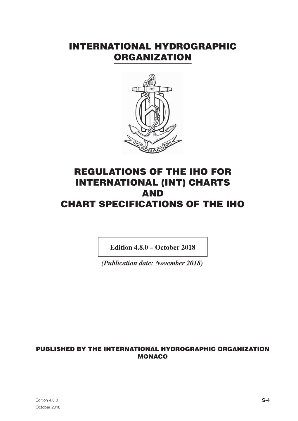 Charts and Chart Specifications of the Iho
