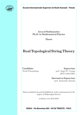 Real Topological String Theory