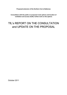Tfl Report on Northern Line Consultation 2011