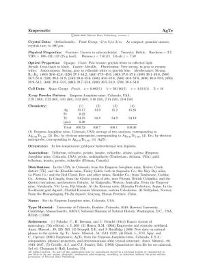 Empressite Agte C 2001-2005 Mineral Data Publishing, Version 1