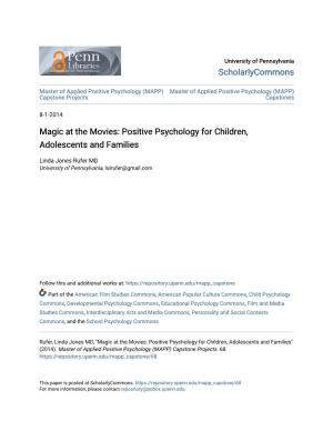 Magic at the Movies: Positive Psychology for Children, Adolescents and Families