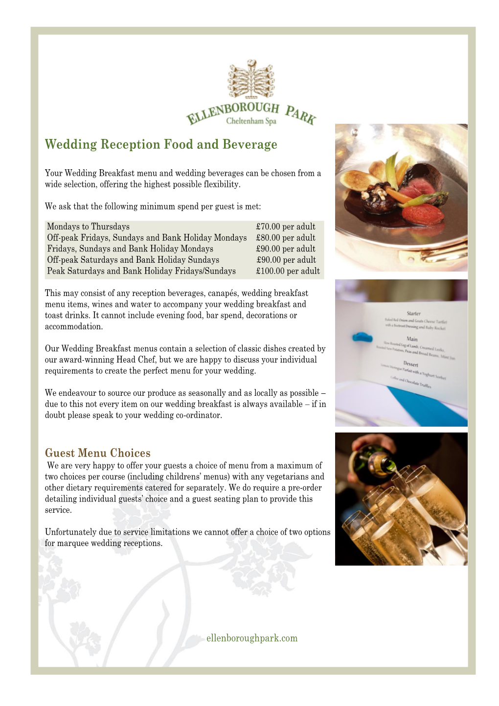 Wedding Reception Food and Beverage