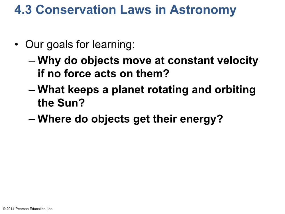 4.3 Conservation Laws in Astronomy