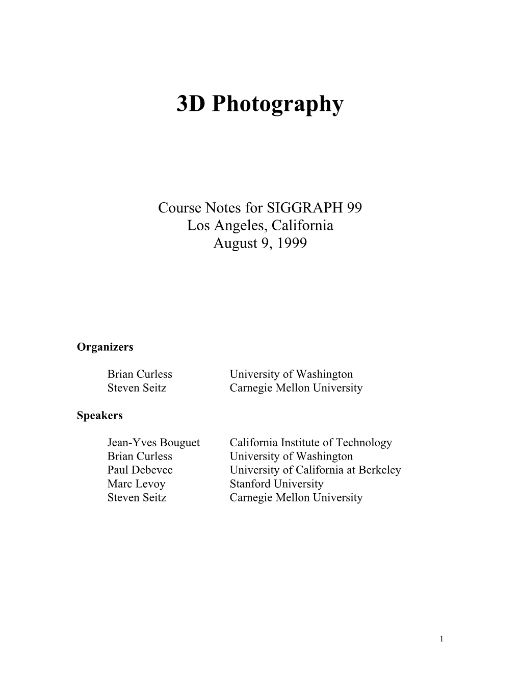 3D Photography