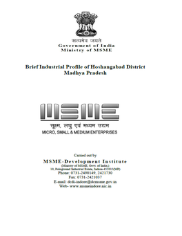 Brief Industrial Profile of Hoshangabad District