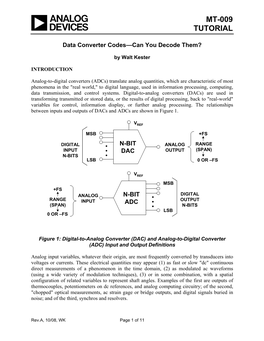 MT-009: Data Converter Codes-Can You Decode Them?