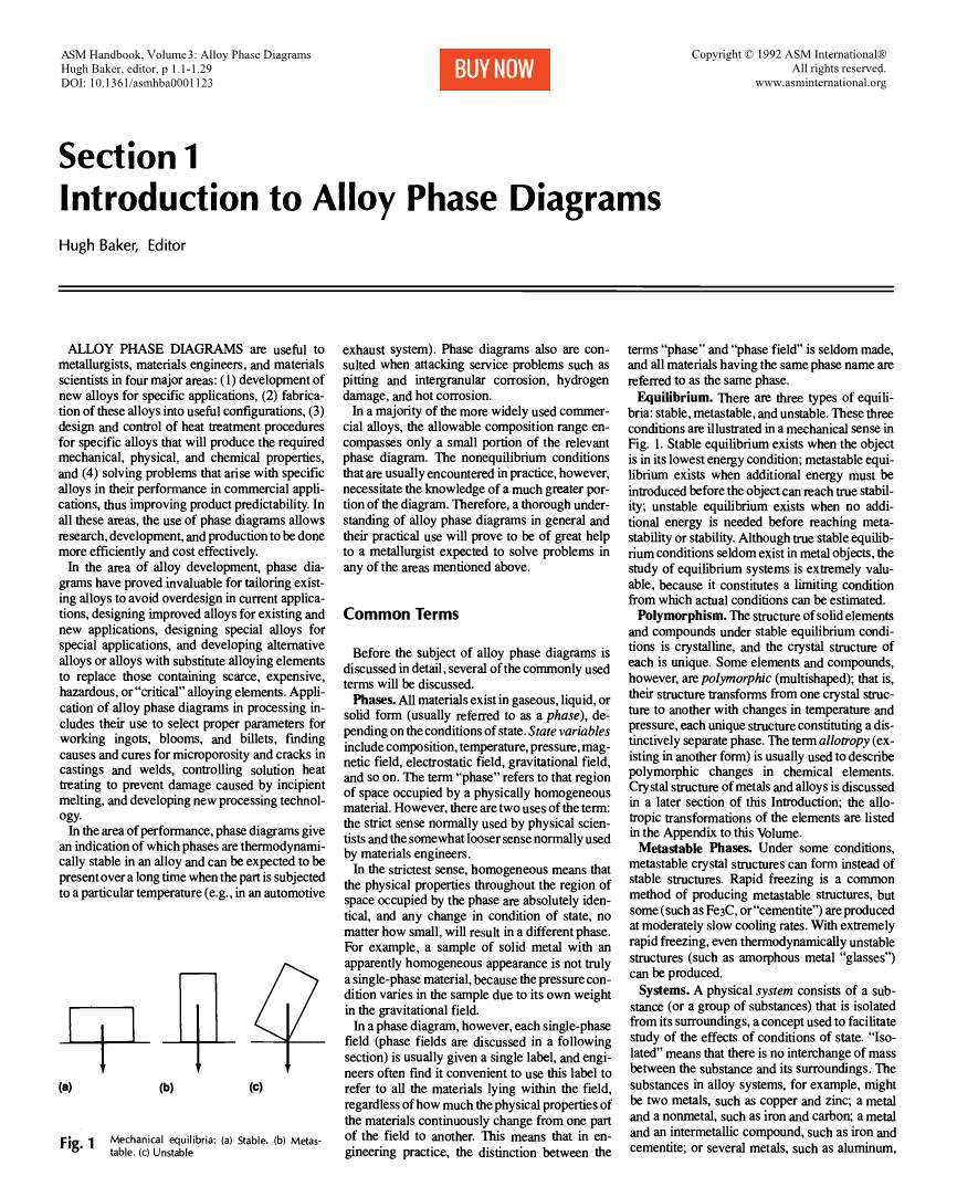 Introduction to Alloy Phase Diagrams