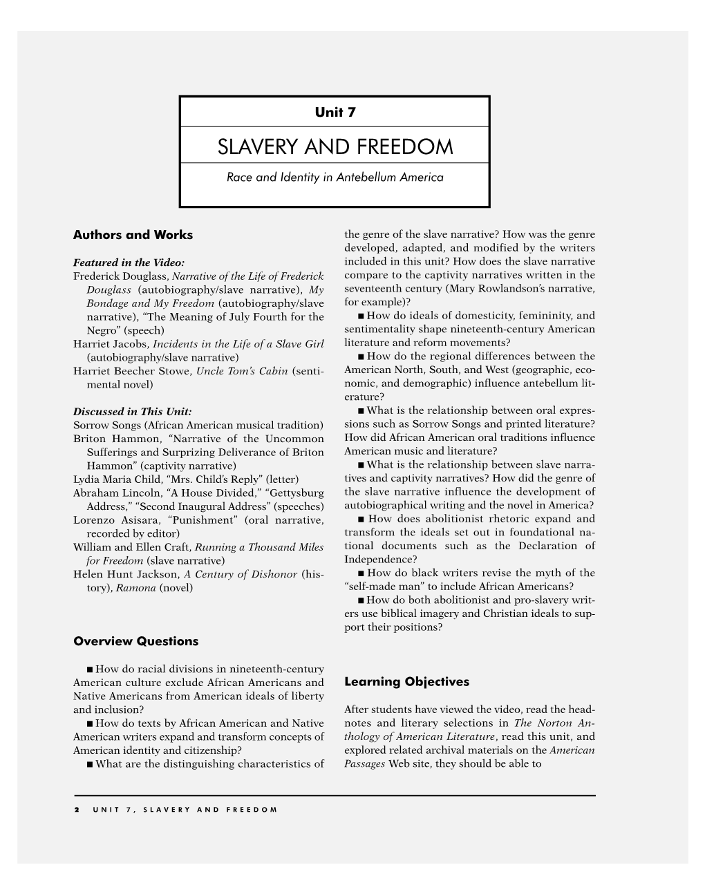 Slavery and Freedom
