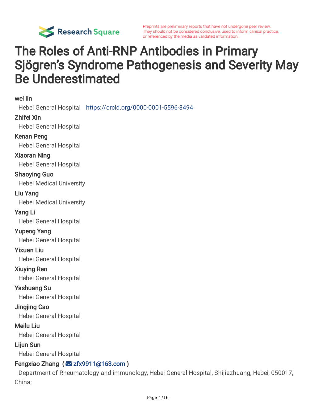 The Roles of Anti-RNP Antibodies in Primary Sjögren's Syndrome Pathogenesis and Severity May Be Underestimated