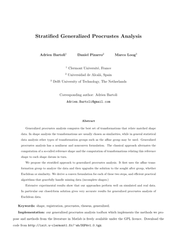 Stratified Generalized Procrustes Analysis