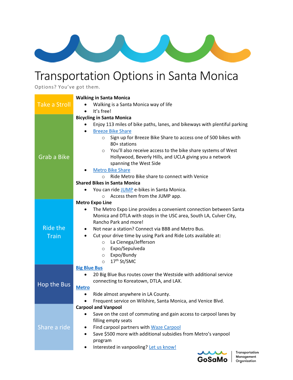 Transportation Options in Santa Monica Options? You’Ve Got Them