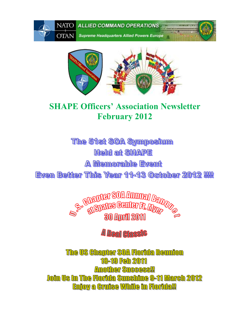 SHAPE Officers' Association Newsletter February 2012