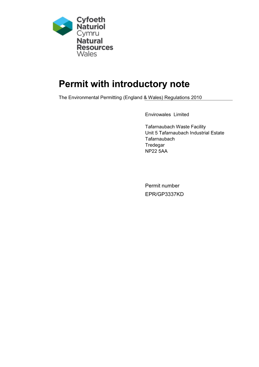 Permit with Introductory Note