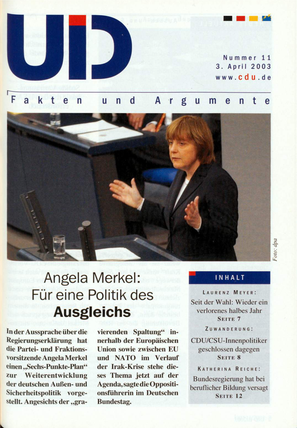 UID 2003 Nr. 11, Union in Deutschland