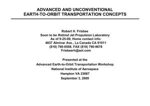 Advanced and Unconventional Earth-To-Orbit Transportation Concepts