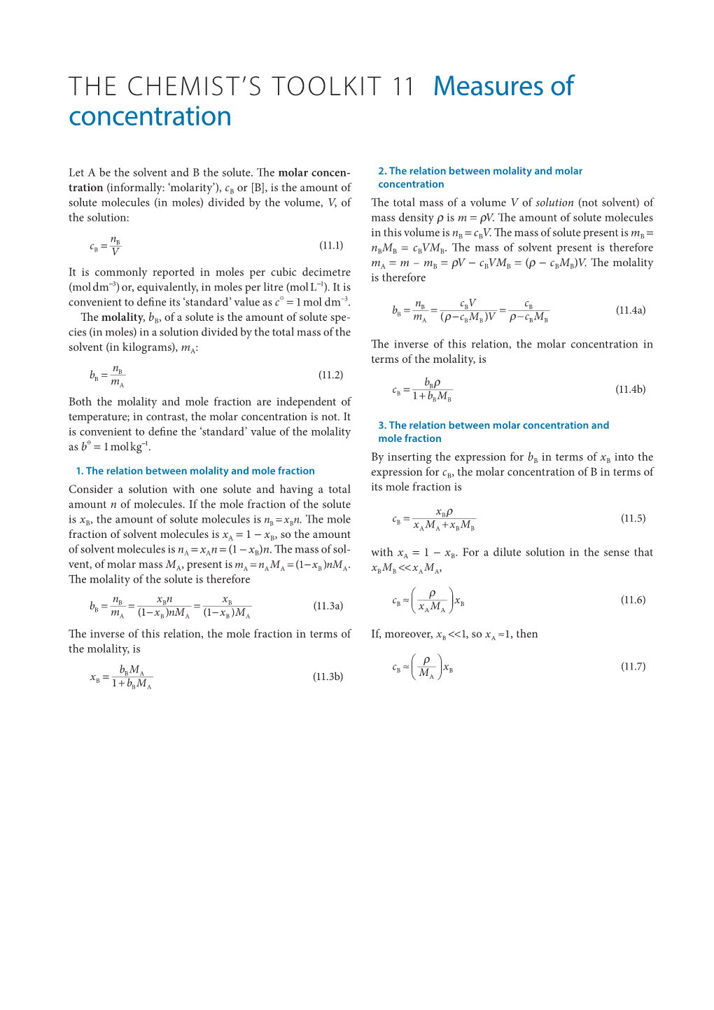 THE CHEMIST's TOOLKIT 11 Measures Of