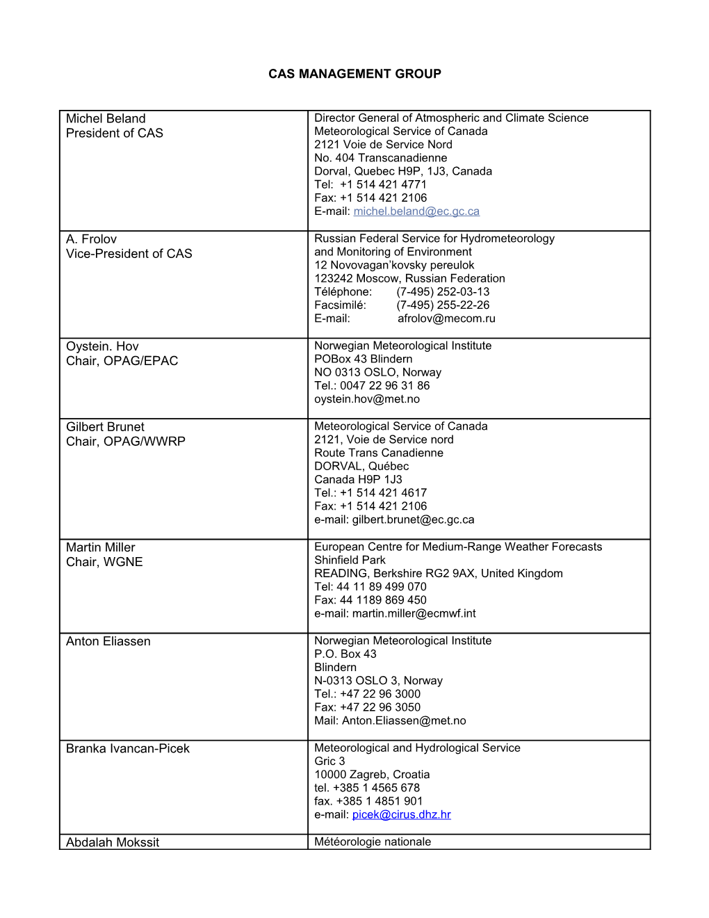 Cas Management Board