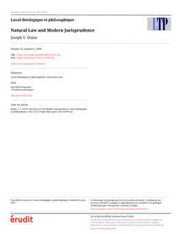 Natural Law and Modern Jurisprudence Joseph V