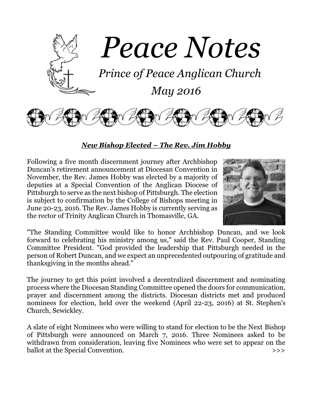 Peace Notes Prince of Peace Anglican Church