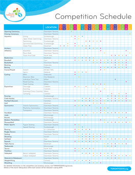 Competition Schedule