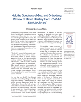 Michael Berrigan Clark, Hell, the Goodness of God, and Orthodoxy