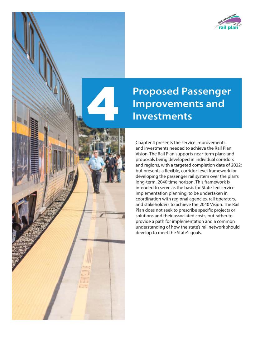 Chapter 4-Proposed Passenger Improvements and Investments