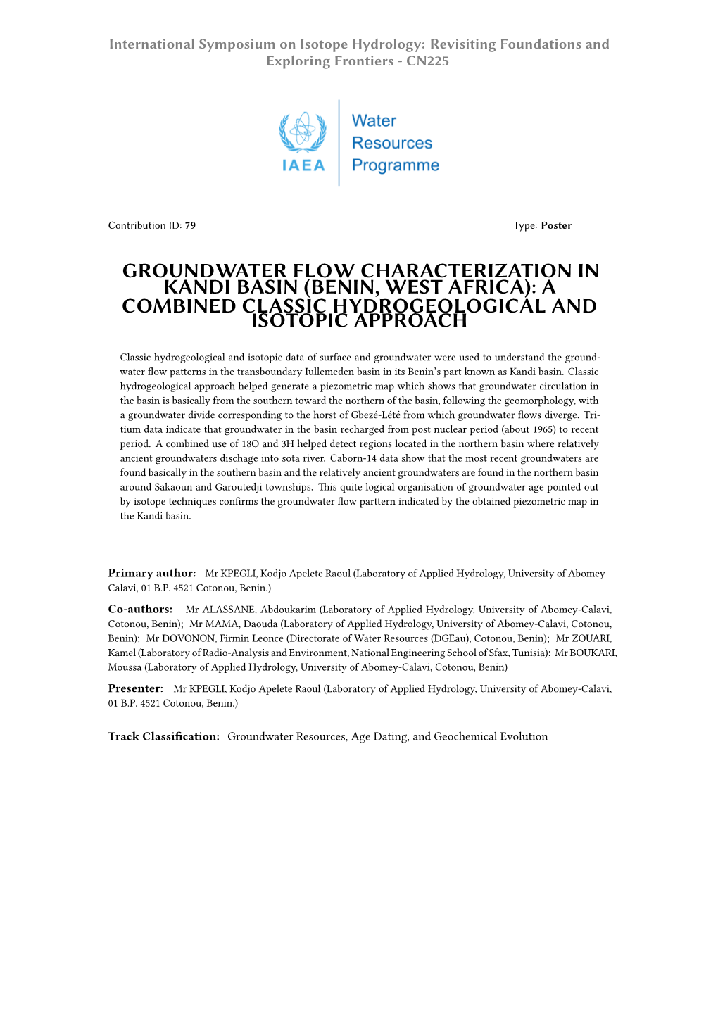 Groundwater Flow Characterization in Kandi Basin (Benin, West Africa): a Combined Classic Hydrogeological and Isotopic Approach