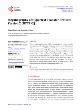Steganography of Hypertext Transfer Protocol Version 2 (HTTP/2)