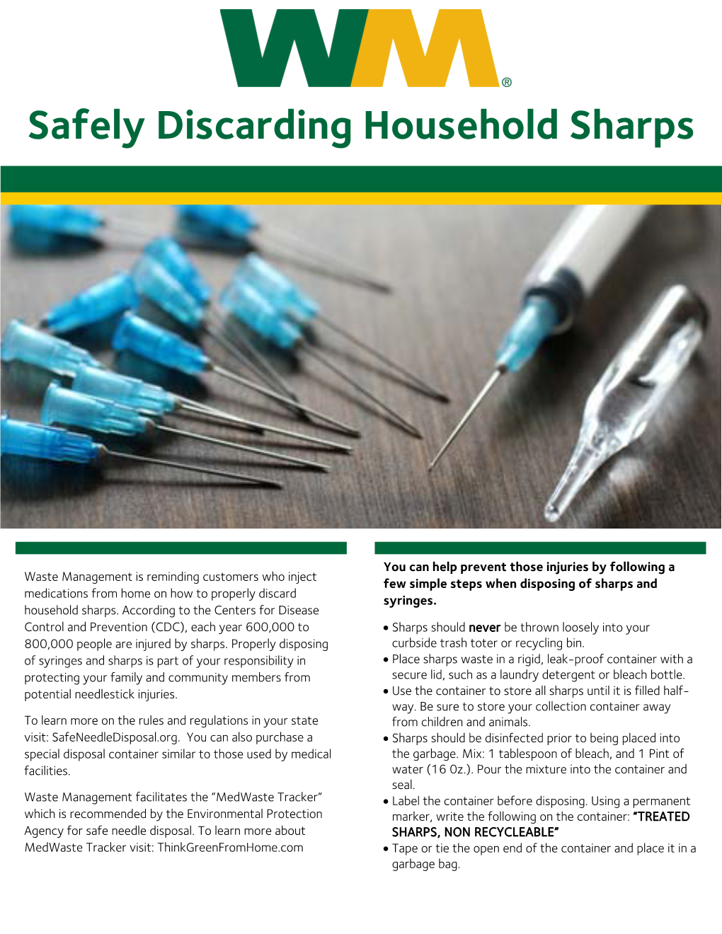 Safely Discarding Household Sharps