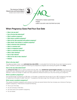 FAQ069 -- When Pregnancy Goes Past Your Due Date