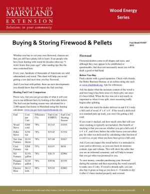 Buying & Storing Firewood & Pellets