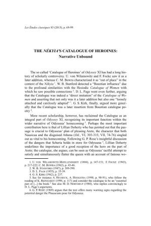 The Nékyia's Catalogue of Heroines