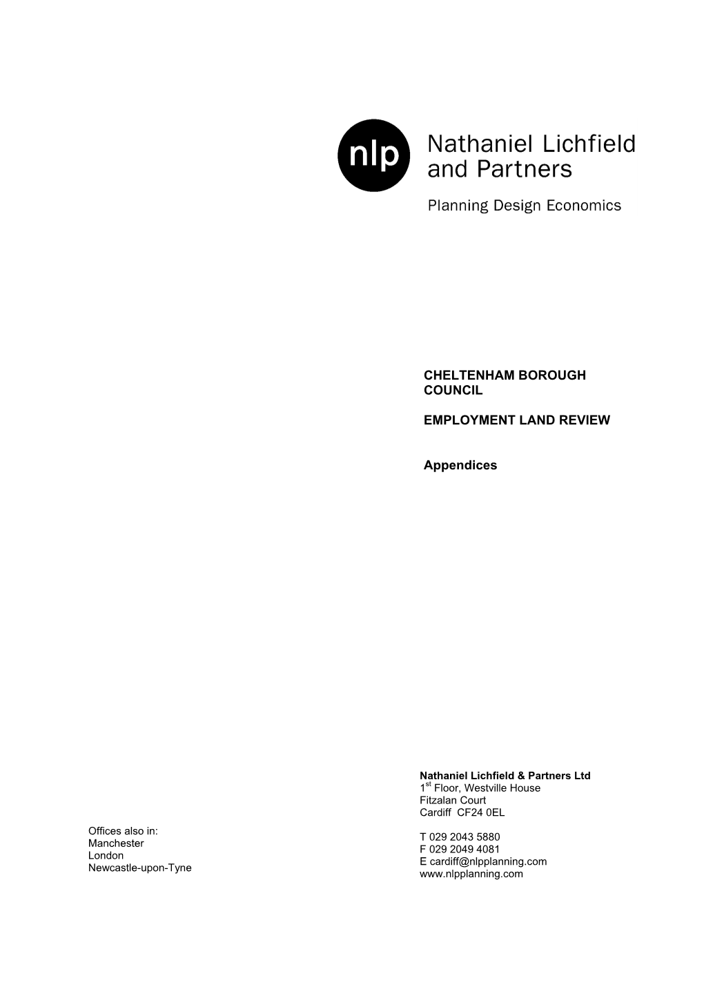 CHELTENHAM BOROUGH COUNCIL EMPLOYMENT LAND REVIEW Appendices