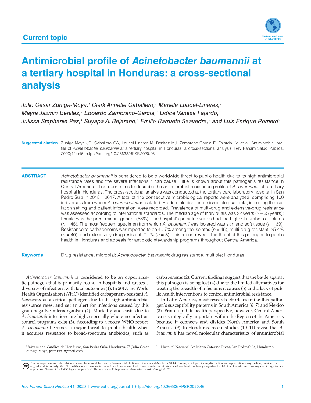 Antimicrobial Profile of Acinetobacter Baumannii at a Tertiary Hospital In