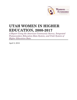 Report: Utah Women in Higher Education, 2010-2017