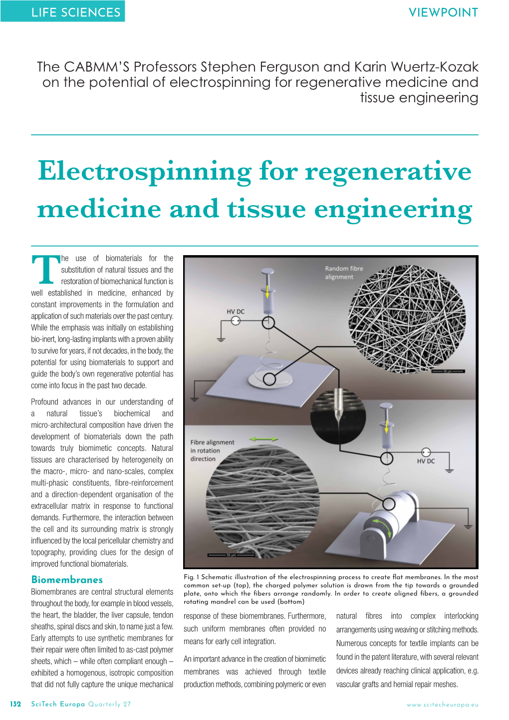 Electrospinning for Regenerative Medicine and Tissue Engineering