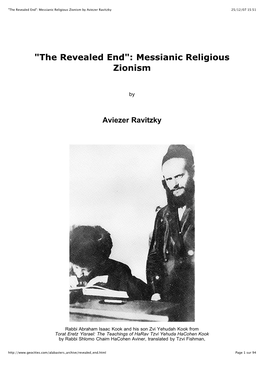 Messianic Religious Zionism by Aviezer Ravitzky 25/12/07 15:51