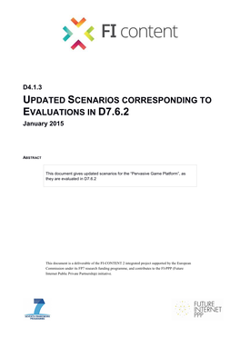 D4.1.3\Tupdated Scenarios Corresponding to Evaluations in D7