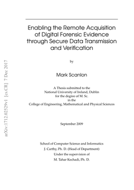 Enabling the Remote Acquisition of Digital Forensic Evidence Through Secure Data Transmission and Veriﬁcation