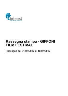 Rassegna Stampa - GIFFONI FILM FESTIVAL