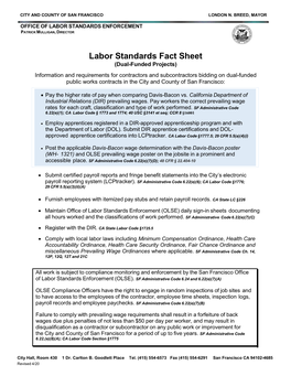 Labor Standards Fact Sheet