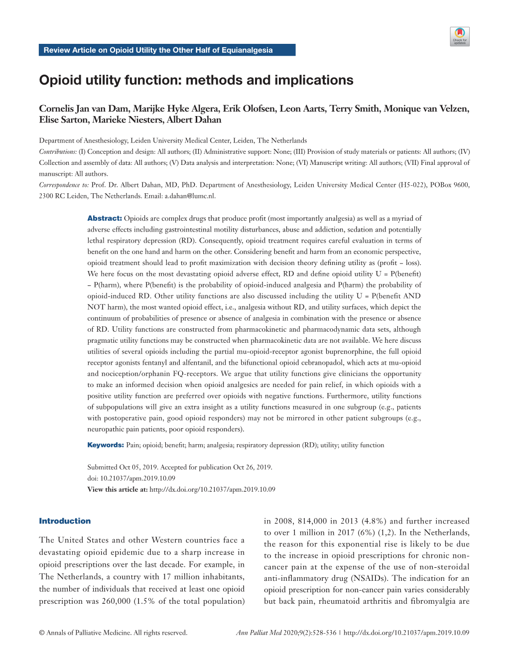 Opioid Utility Function: Methods and Implications