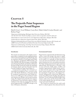 Chapter 8 the Projectile Point Sequences in the Puget Sound Region