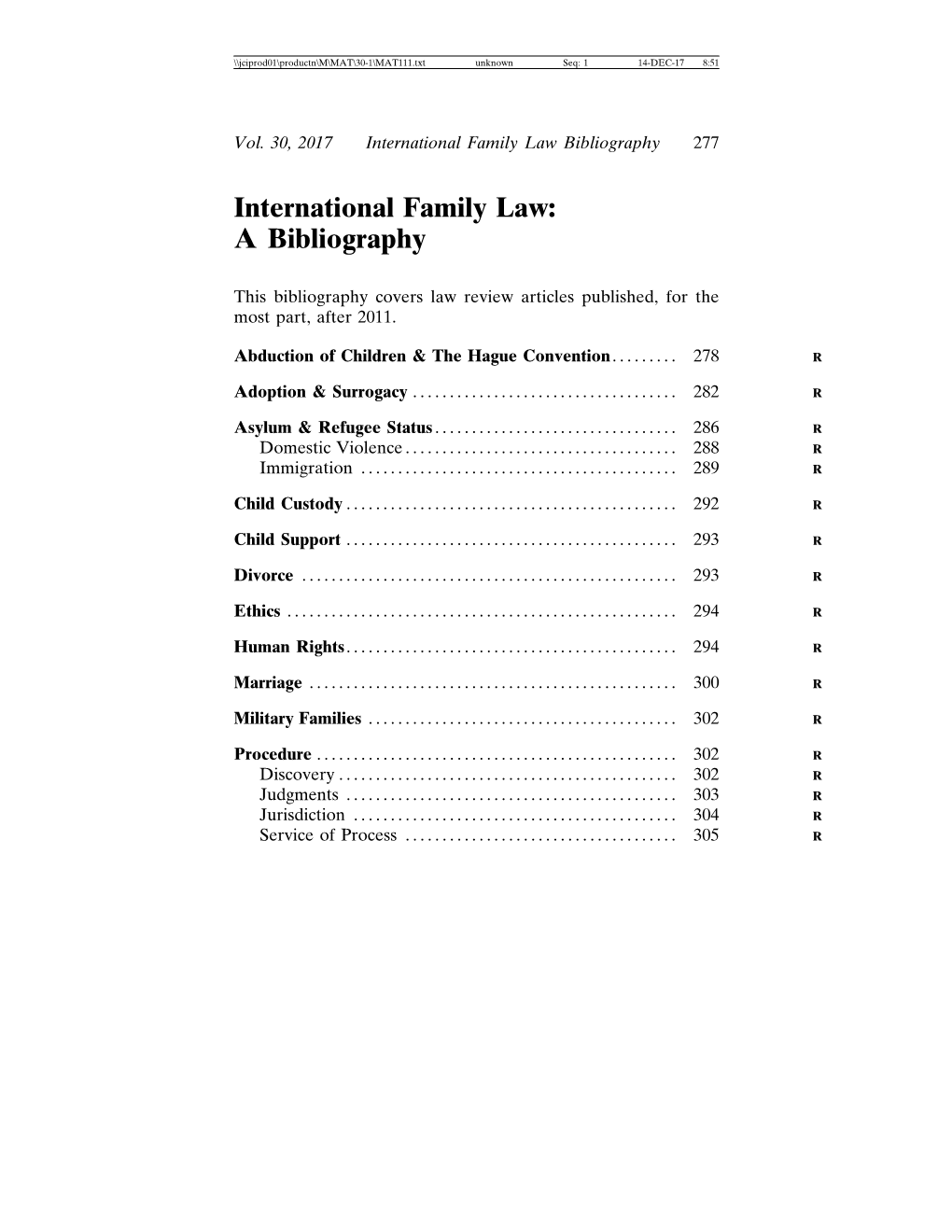 International Family Law Bibliography 277