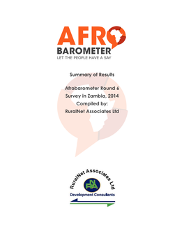 Summary of Results Afrobarometer Round 6 Survey in Zambia, 2014