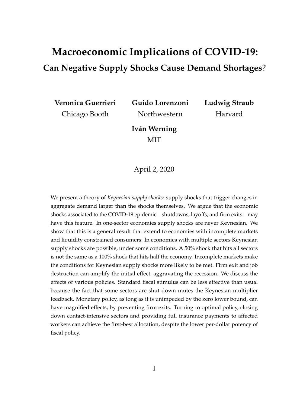 Can Negative Supply Shocks Cause Demand Shortages?