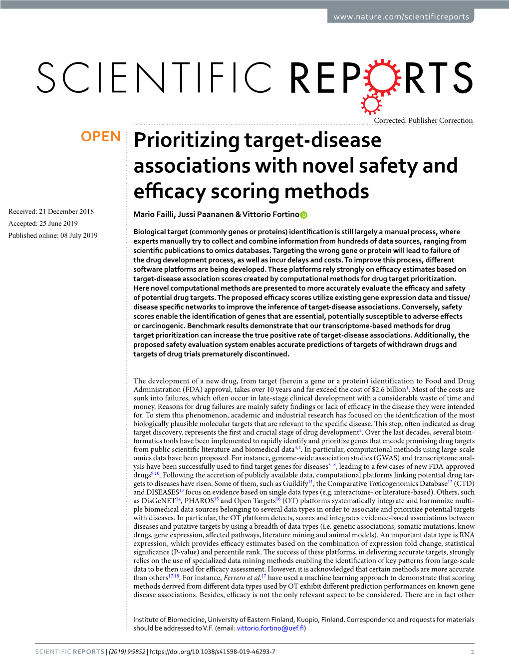 Prioritizing Target-Disease Associations with Novel Safety And